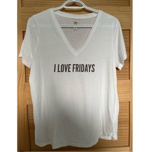 lolë "I love fridays" tshirt, NEVER worn!!